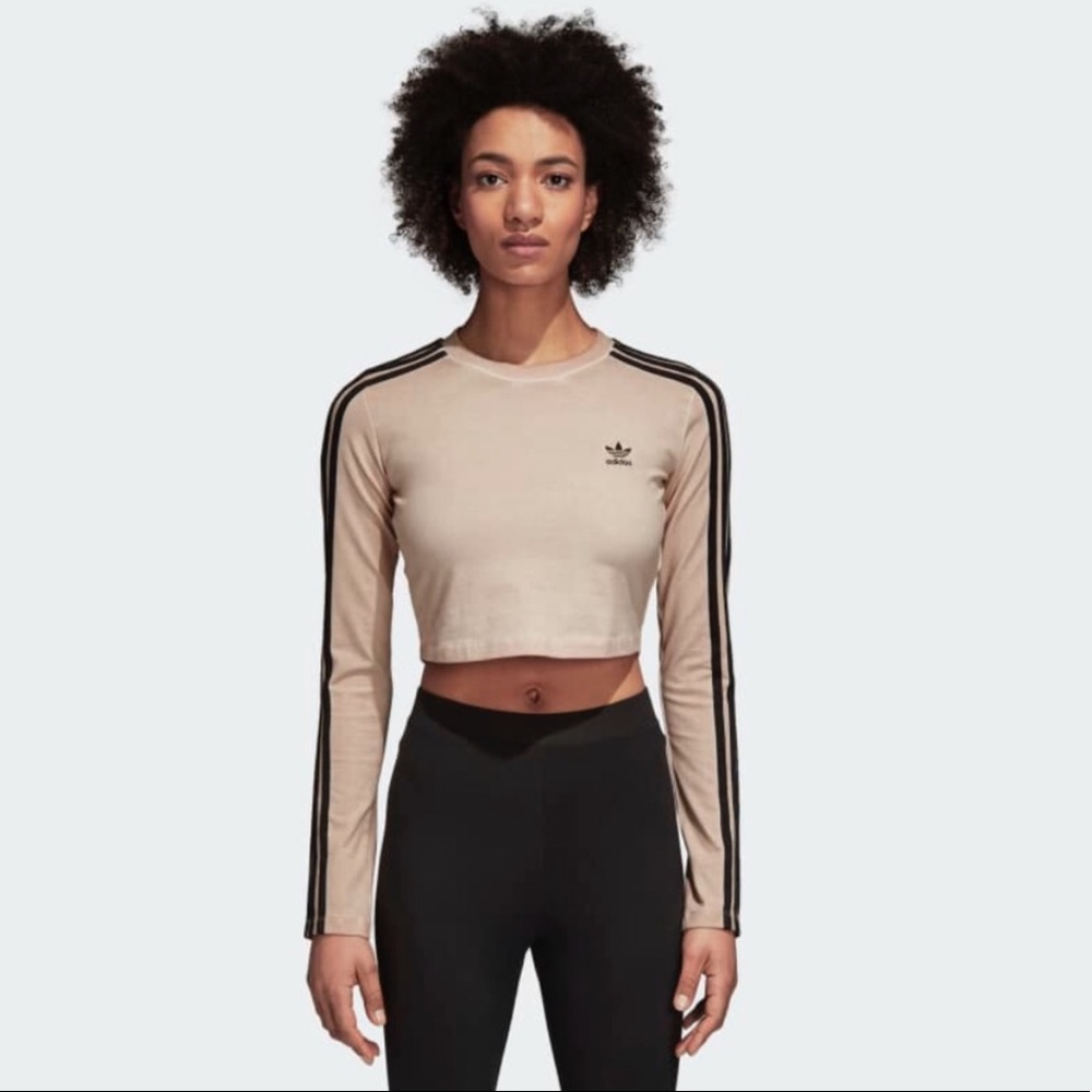 Adidas long sleeve cropped shirt size small